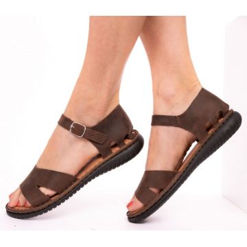 Sandale din piele naturala X003 maro Sandale din piele naturala X003 maro