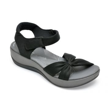 Sandale CLARKS negre, ARLA SHORE 0912, din material textil