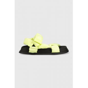 Tommy Jeans sandale NEW SANDAL WMNS femei, culoarea galben, EN0EN02135