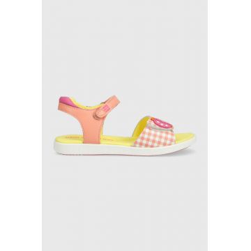 Agatha Ruiz de la Prada sandale din piele pentru copii culoarea roz