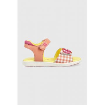 Agatha Ruiz de la Prada sandale din piele pentru copii culoarea roz