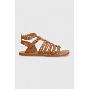 Calvin Klein sandale din piele pentru copii culoarea maro
