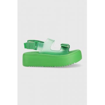 Melissa sandale MELISSA BRAVE PAPETE PLATFORM AD femei, culoarea verde, cu platforma, M.33714.AH126