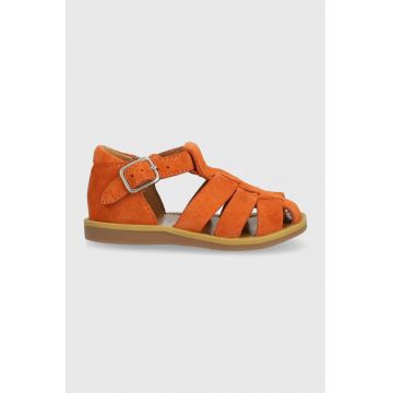 Reebok Classic sandale din piele pentru copii culoarea maro