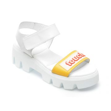Sandale LABOUR albe, 23137, din piele naturala