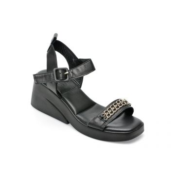 Sandale LABOUR negre, 30015, din piele naturala