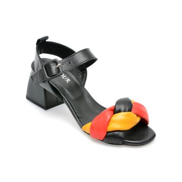 Sandale LABOUR negre, 30032, din piele naturala