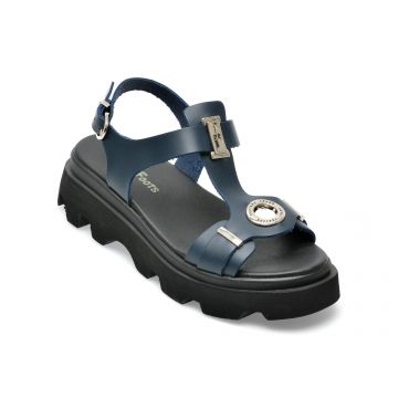 Sandale PUFFY FOOTS bleumarin, 16, din piele naturala