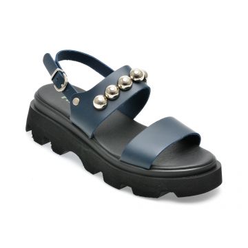Sandale PUFFY FOOTS bleumarin, 17, din piele naturala