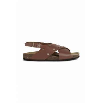 Geox sandale de piele D BRIONIA I femei, culoarea bej, D35LSI 00043 C6002