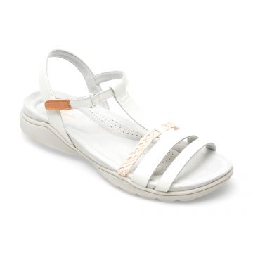 Sandale CLARKS albe, AMANDA TEALITE 0912, din piele naturala