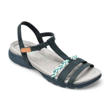 Sandale CLARKS bleumarin, AMANDA TEALITE 0912, din nabuc