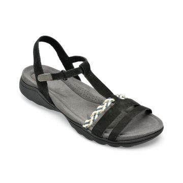 Sandale CLARKS negre, AMANDA TEALITE 0912, din nabuc