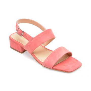 Sandale CLARKS roz, SEREN25 STRAP 0912, din piele intoarsa