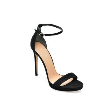 Sandale EPICA negre, 45A03, din piele intoarsa