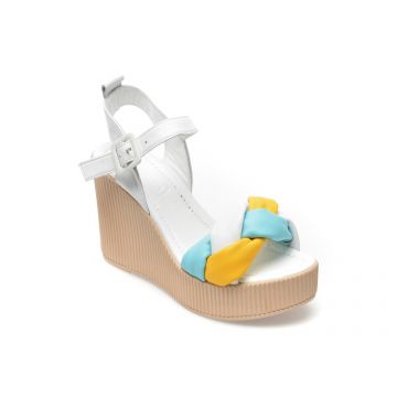Sandale LABOUR albe, EMK0501, din piele naturala
