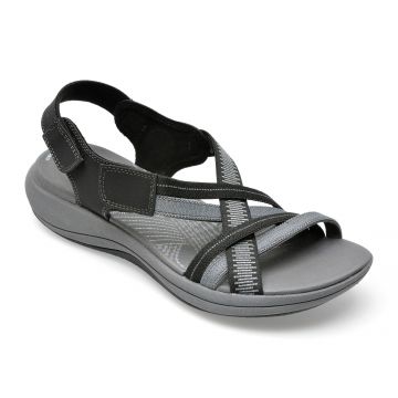 Sandale CLARKS negre, MIRA IVY 0912, din material textil