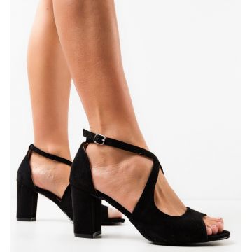 Sandale cu toc Sosin Negre