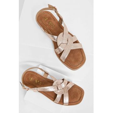 Answear Lab sandale de piele femei, culoarea roz