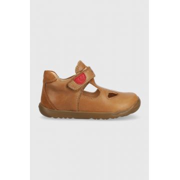 Geox sandale din piele pentru copii culoarea maro