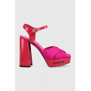 Love Moschino sandale San Lod Quadra 120 culoarea roz, JA1605CG1G