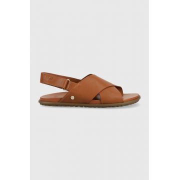 UGG sandale de piele Solivan Slingback femei, culoarea maro, 1144974