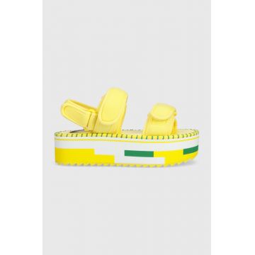 Desigual sandale femei, culoarea galben, cu platforma, 23SSSA05.8023