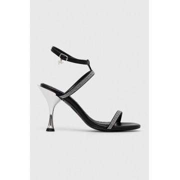Karl Lagerfeld sandale de piele PANACHE HI culoarea negru, KL30829
