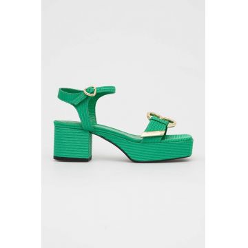 Love Moschino sandale San Lod Quadra 55 culoarea verde, JA16075G1G