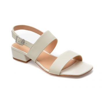 Sandale CLARKS albe, SEREN25 STRAP 13-N, din piele naturala