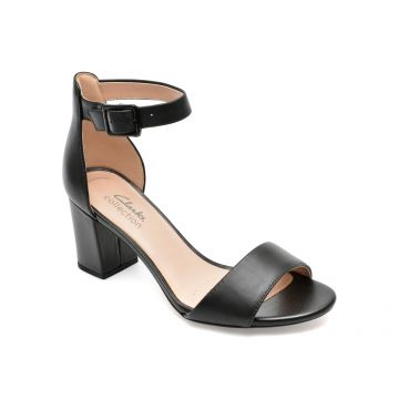 Sandale CLARKS negre, DEVA MAE 01-N, din piele naturala