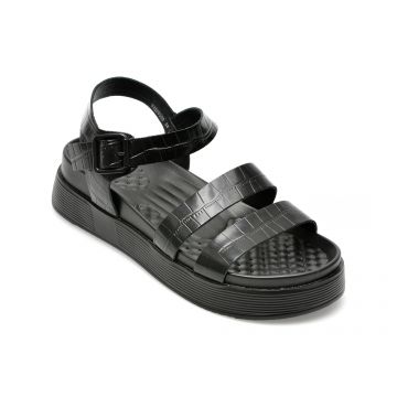 Sandale IMAGE negre, VA20033, din piele ecologica