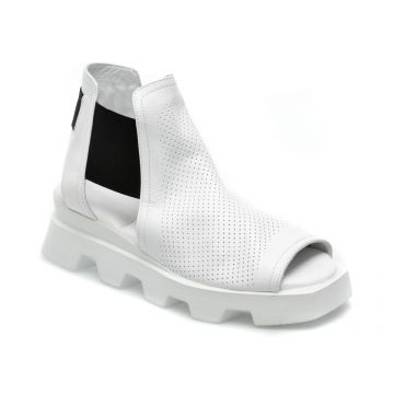 Sandale LABOUR albe, 300082, din piele naturala