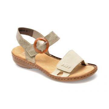 Sandale RIEKER gri, 608Z3, din piele ecologica
