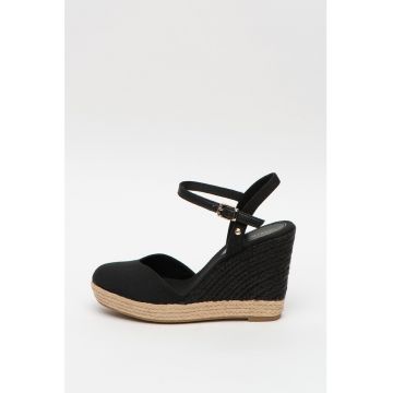 Sandale tip espadrile cu garnituri de piele Basic Closed Toe