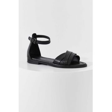 Answear Lab sandale de piele femei, culoarea negru