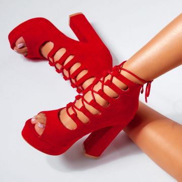 Sandale Dama cu Toc Wanda2 Rosii #14801