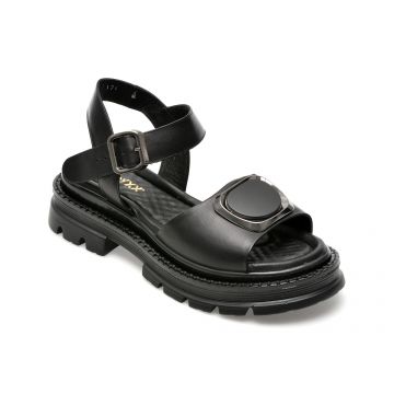 Sandale GRYXX negre, 62760, din piele naturala