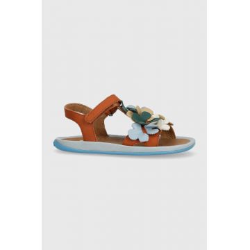 Camper sandale din piele pentru copii culoarea maro