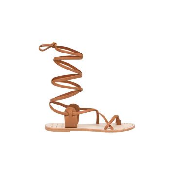 Manebi sandale de piele Tie-Up Leather Sandals femei, culoarea maro, L 7.1 Y0