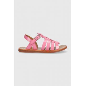 Pom D'api sandale din piele pentru copii culoarea roz