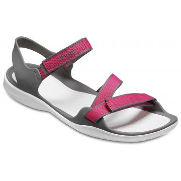 Sandale Crocs Swiftwater Webbing Sandal Roz - Paradise Pink/Smoke