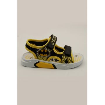Sandale cu velcro si imprimeu Batman