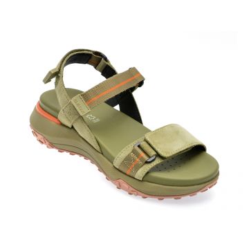 Sandale GEOX kaki, D35TBB, din piele intoarsa