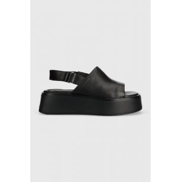 Vagabond Shoemakers sandale de piele COURTNEY femei, culoarea negru, cu platforma, 5534.001.92