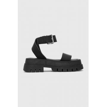 Charles Footwear sandale de piele Jinny femei, culoarea negru, cu platforma, Jinny.Sandal