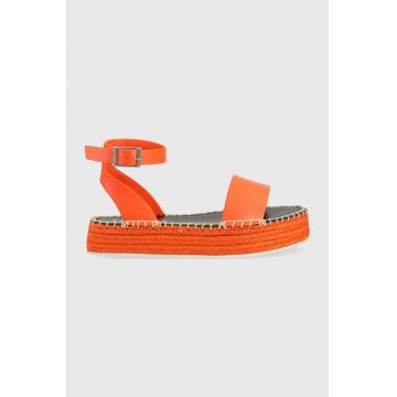 HUGO sandale Sun femei, culoarea portocaliu, cu platforma, 50493066
