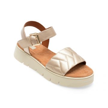 Sandale GEOX aurii, D35SCC, din piele ecologica