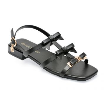 Sandale LAURA BIAGIOTTI negre, 8046, din piele ecologica