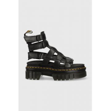 Dr. Martens sandale de piele Ricki Gladiator femei, culoarea negru, cu platforma DM27402001.Ricki.Gladi-Blck.Nap.L